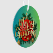 ゴールデンブライトクリスマスホリデーパモダンーティ オーナメント (正面)