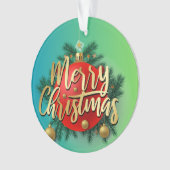 ゴールデンブライトクリスマスホリデーパモダンーティ オーナメント (正面)