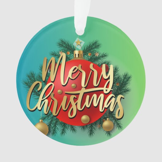 ゴールデンブライトクリスマスホリデーパモダンーティ オーナメント (正面)