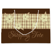 ゴールデンブラウンの格子縞 ラージペーパーバッグ (正面)