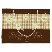 ゴールデンブラウンの格子縞 ラージペーパーバッグ (裏面)