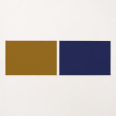 ゴールデンブラウンネイビーブルーホワイトバンドカラーブロック ヨガマット (正面(横))