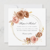 ゴールデンブラウンバラリース結婚式招待状 招待状 (正面)