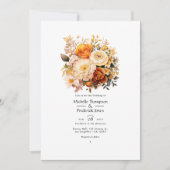 ゴールデンブラウンフローラ春の結婚式 招待状 (正面)