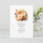 ゴールデンブラウンフローラ春の結婚式 招待状 (スタンド正面)