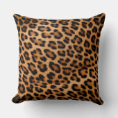 ゴールデンブラウンブラックヒョウ猫 クッション (正面)