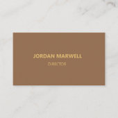 ゴールデンブラウンモダンミニマルプロフェッショナル 名刺 (正面)