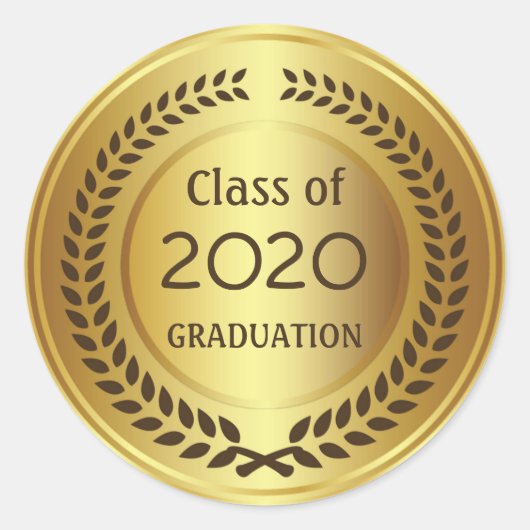 ゴールデンブラウンリース卒業 ラウンドシール (正面)