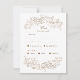 ゴールデンブラウンロココミールチョイスRSVPカード 出欠カード