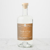 ゴールデンブラウンロゴイニシャルグリッター製品ラベル リキュールボトルラベル (正面)