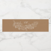 ゴールデンブラウンロマンチックオーナメントイニシャル ペットボトルラベル (シングルラベル)