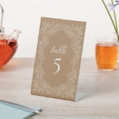 ゴールデンブラウンヴィンテージ植物性リーステーブル 台座サイン (インサイチュ)