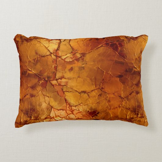 ゴールデンブラウン割れた質感 アクセントクッション (正面)