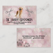 ゴールデンブラウン犬 |はさみ |《写真》ぼけ味 名刺 (正面/裏面)