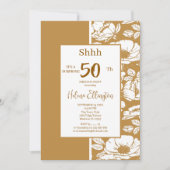 ゴールデンブラウン誕生日招待状 招待状 (正面)