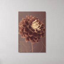 ゴールデンブラウン ダリア 植物画 フラワー