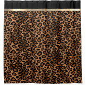 ゴールデンブラウン&ブラックレオパード模様 シャワーカーテン (正面)