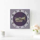 ゴールデンブラスユーフォニウム スクエア壁時計 (ホーム)