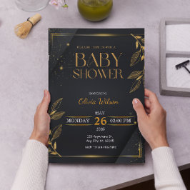 ゴールデンブラックエレガンスベビーシャワー 招待状