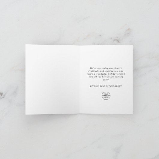 ゴールデンブラッククリスマスツリーのグリーティ企業のング シーズンカード (内部)