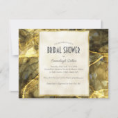 ゴールデンブラックトパズジェムストーンブライダルシャワー 招待状 (正面)