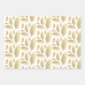 ゴールデンブラックパームリーフパターン ラッピングペーパーシート (正面2)