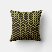 ゴールデンブラックヘリンボーンパターユニークンエレガント クッション (裏面)