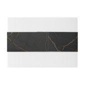 ゴールデンブラックマーブル結婚ズ 招待状ベリーバンド (裏面例)