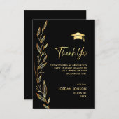 ゴールデンブラックモダン卒業 サンキューカード (正面/裏面)