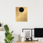 ゴールデンブラックレース結婚サークルシーティングチャート ポスター (ホームオフィス)