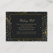 ゴールデンブラック大理石ウィッシングウェル結婚ズ エンクロージャーカード (正面)