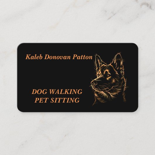 ゴールデンブラック秋田犬ペットシッタートリマー 名刺 (正面)