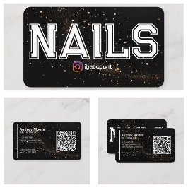 ゴールデンブラック プロフェッショナル ネイル技術者 QRコード 名刺