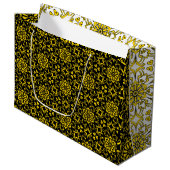 ゴールデンブラック&ホワイトアラベスクバッグ ラージペーパーバッグ (正面アングル)