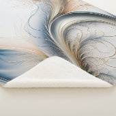 ゴールデンブリーズソフトブルーと金ゴールドフローリングアート シェルパブランケット (3/4)