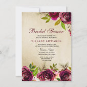 ゴールデンブルゴーニュフローラブライダルシャワー招待 招待状 (正面)