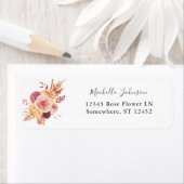 ゴールデンブルゴーニュ赤面ピンクフローラ差出人住所 ラベル (インサイチュ)