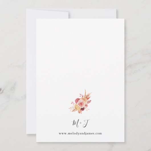 ゴールデンブルゴーニュ&赤面ピンク結婚フローラズ2 招待状 (裏面)