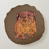 ゴールデンブルドッグブラシ仕上げポリエステルラウンドクッション ラウンドクッション (裏面)