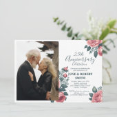 ゴールデンブルーの花25周年結婚記念日 招待状 (スタンド正面)