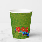 ゴールデンブルーアンティークカトリナオーバーグリーンウォッシュボホ 紙コップ (正面)