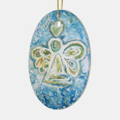 ゴールデンブルーエンジェルアートホリデーオーナメント セラミックオーナメント (左)