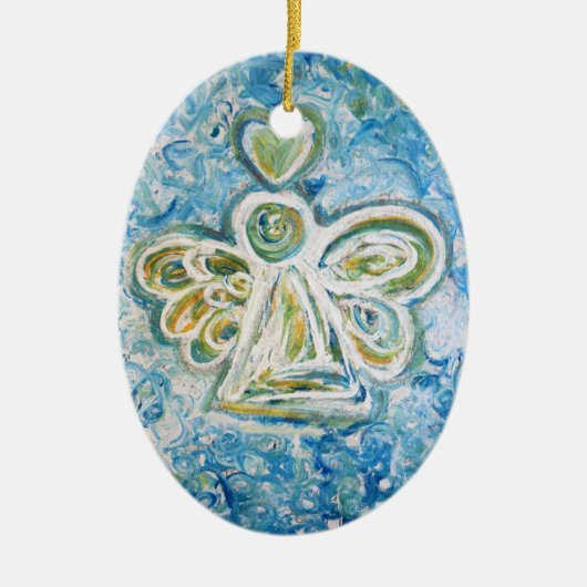 ゴールデンブルーエンジェルアートホリデーオーナメント セラミックオーナメント (正面)