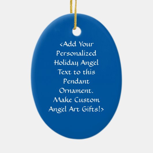 ゴールデンブルーエンジェルアートホリデーオーナメント セラミックオーナメント (裏面)