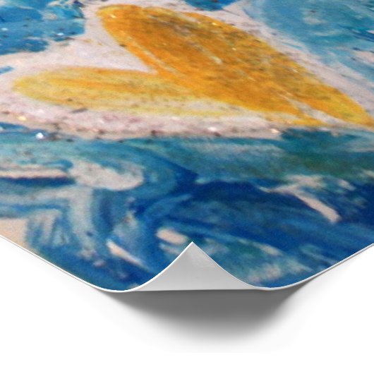 ゴールデンブルーエンジェルアートポスタープリント ポスター (角)