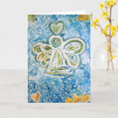 ゴールデンブルーエンジェル同情カード カード (黄色い花)