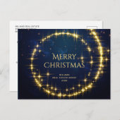 ゴールデンブルークリスマススターズ企業のグリーティング シーズンポストカード (正面/裏面)