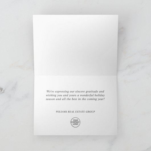 ゴールデンブルークリスマス飾りグリーティ企業のング シーズンカード (内部)