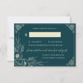 ゴールデンブルームツー 2 食事選択式 結婚式出欠返信カード 出欠カード (正面)