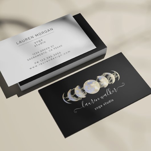 ゴールデンブルームーンフェイズヨガスタジオ名刺 名刺